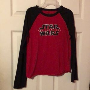 Star Wars The Last Jedi Red & Black Long Sleeve Tee Boys Large L (14/16)